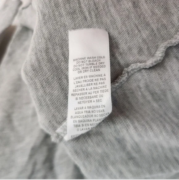 Frame Denim Women Large Heather Grey Ruffle Shoulder Long Sleeve Pullover Shirt - Picture 7 of 7